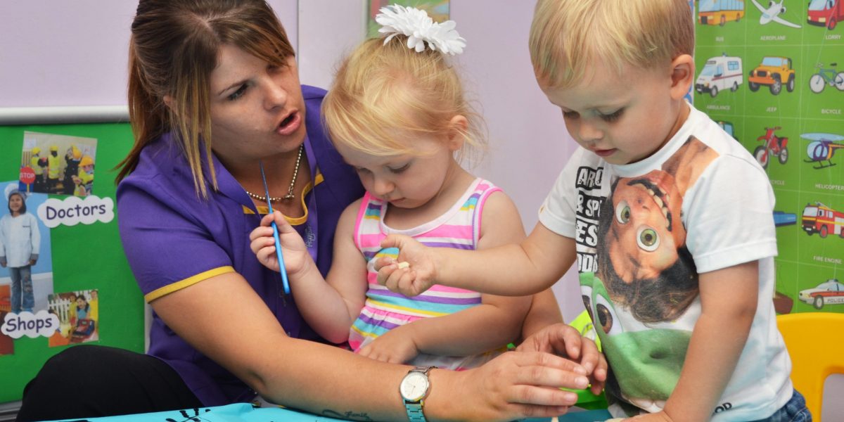 Children enjoying learning play